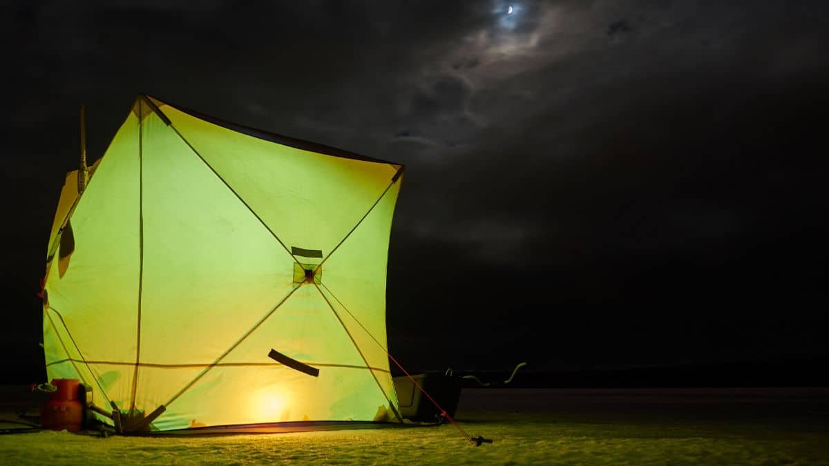 Ice Fishing at night