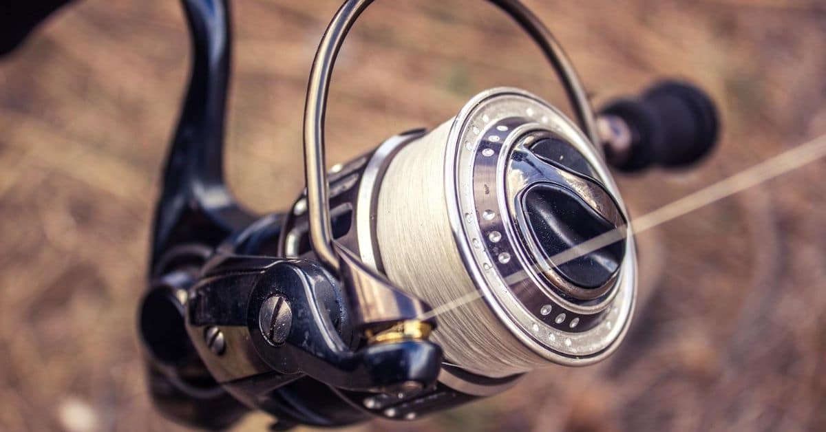 Close up of a spinning reel