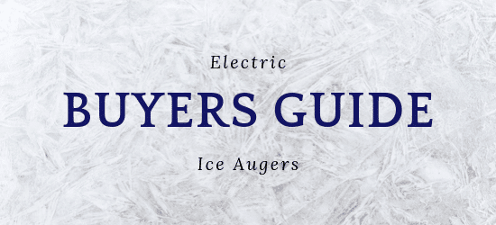 Electric ice augers buyers guide with ice crystals in the background.